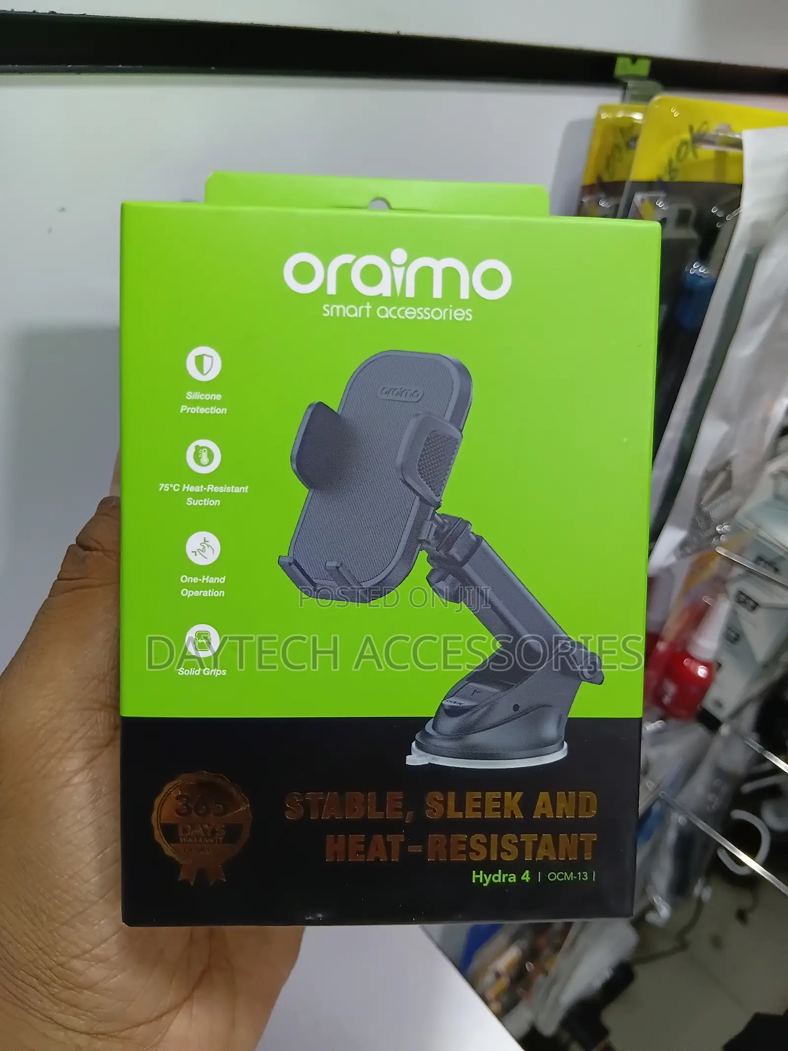 Oraimo Hydra 4 Car Phone Mount With Strong Suction Cup.