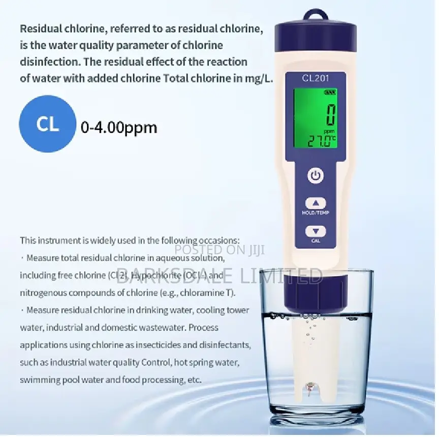CL2 Temp Meter Ster Pool Drinking AquariumsDigital Chlorine Water Te
