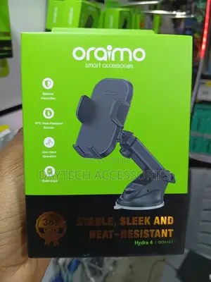 Oraimo Hydra 4 Super Suction Flexible Car Phone Mount - Black