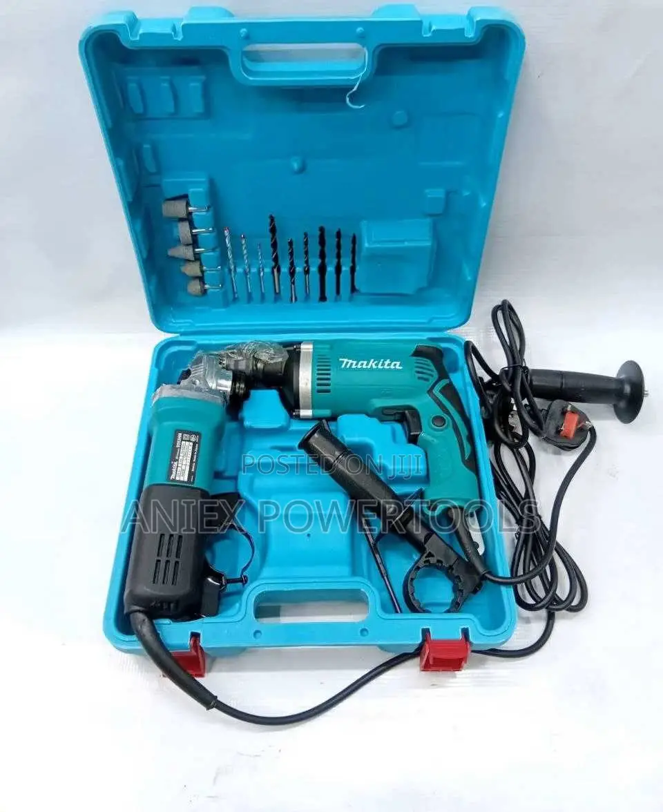 Makita Electric Drill Angle Grinder Combo Kit