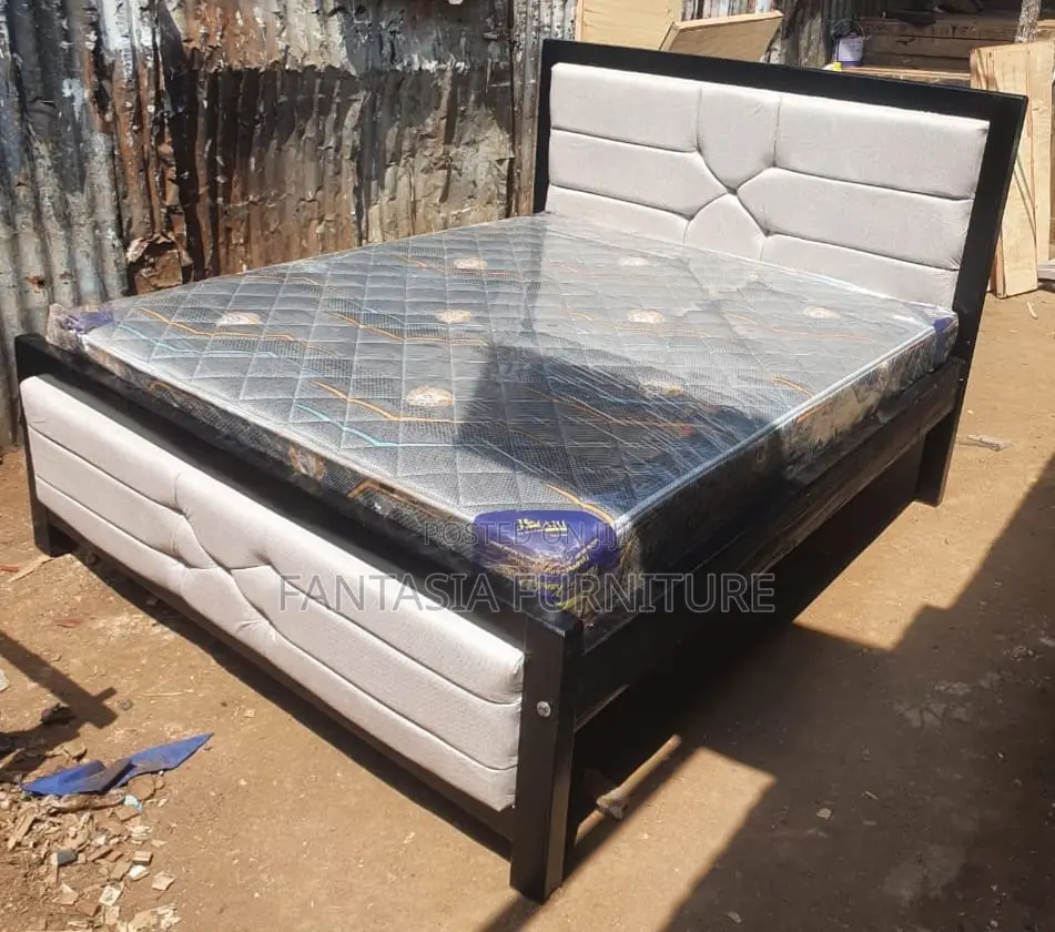 5x6 Cream Padded Mocket Bed: Payment on Delivery