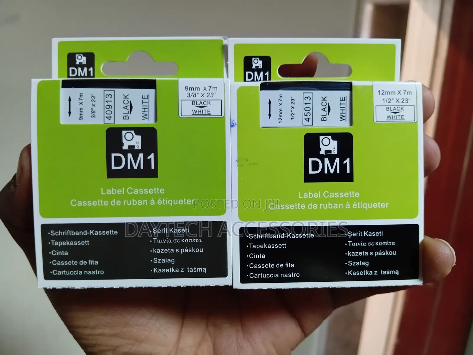 Dymo Compatible Label Tape 9mm Black on White – 9mm X 7m