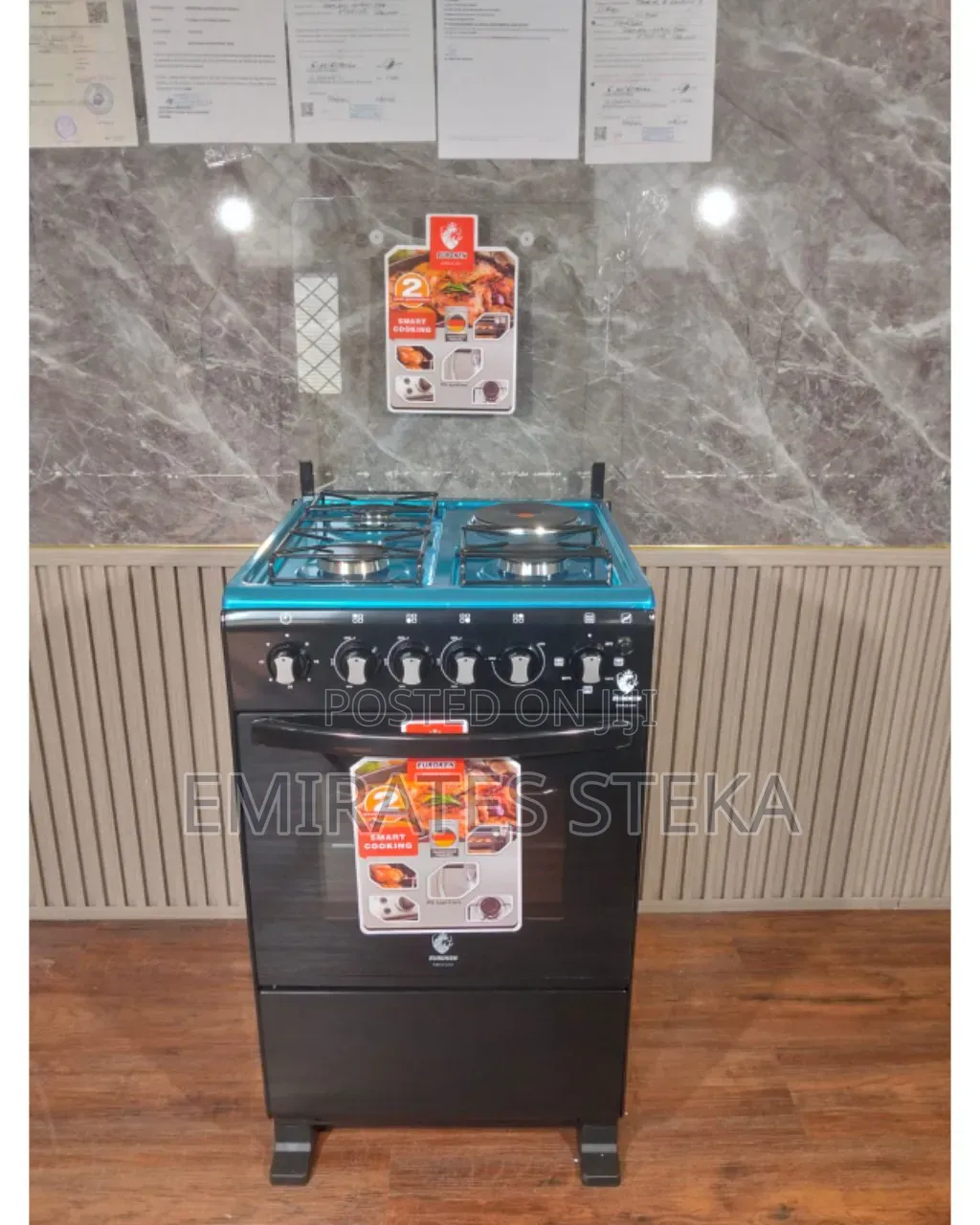 Euroken Euro55-3+1-E Three Burner + 1 Hot Plate 50x55 Black