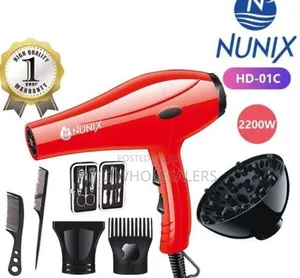 Nunix HD-01C Blow Dry Hair Dryer With Accessories at 
