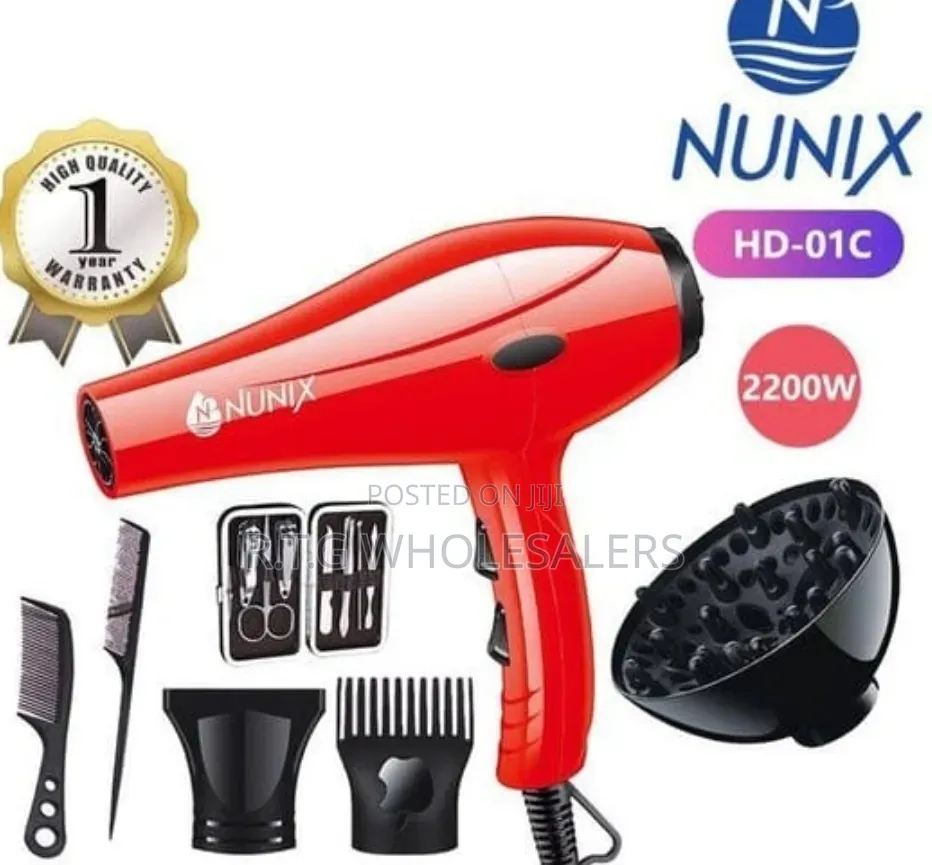 Nunix HD-01C Blow Dry Hair Dryer With Accessories at 