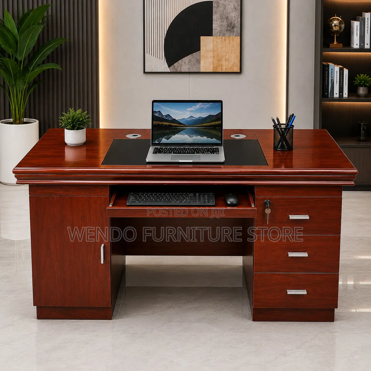 Office Desk; Brown 1400mm Executive Home Office Senior Desk