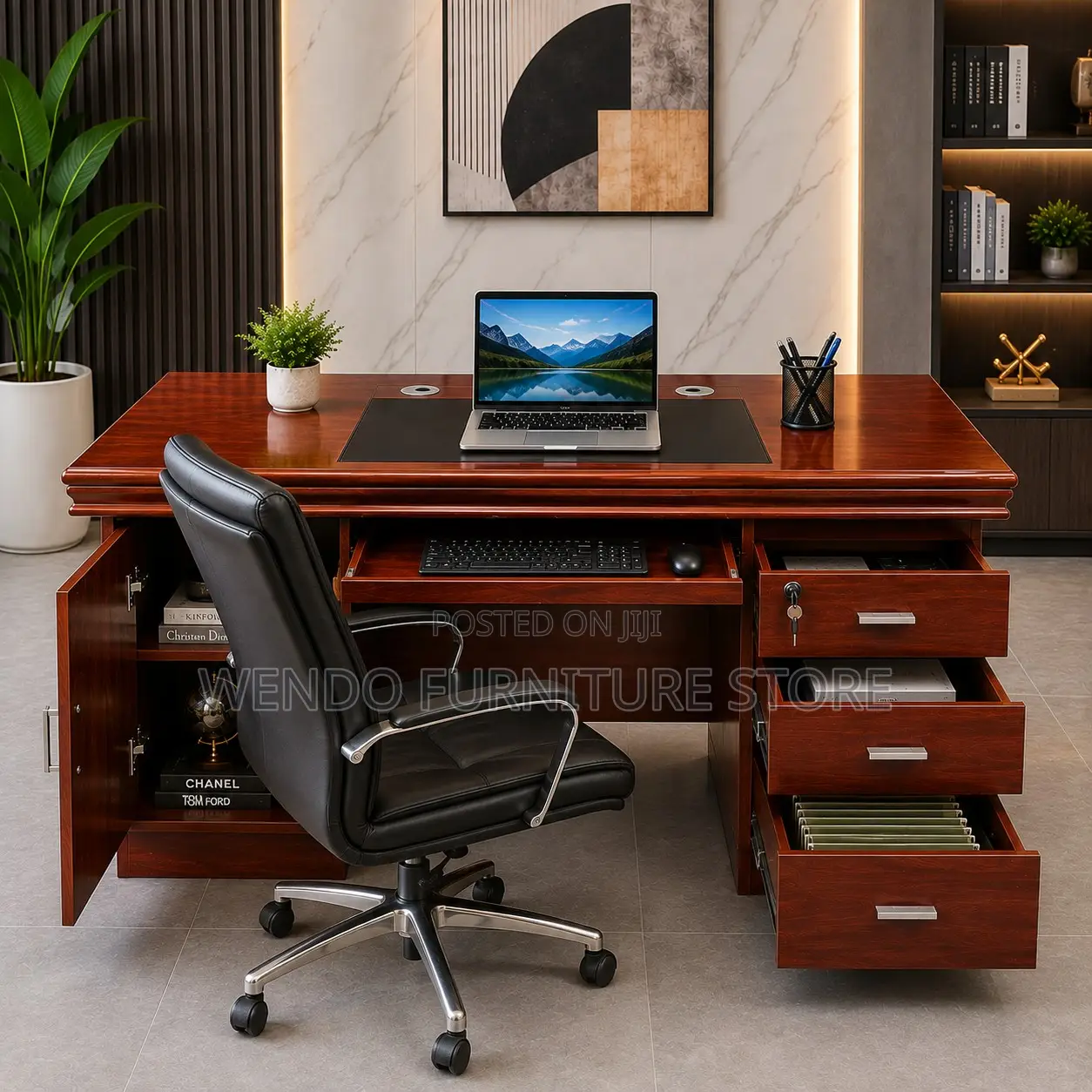 Office Desk; Brown 1400mm Executive Home Office Senior Desk