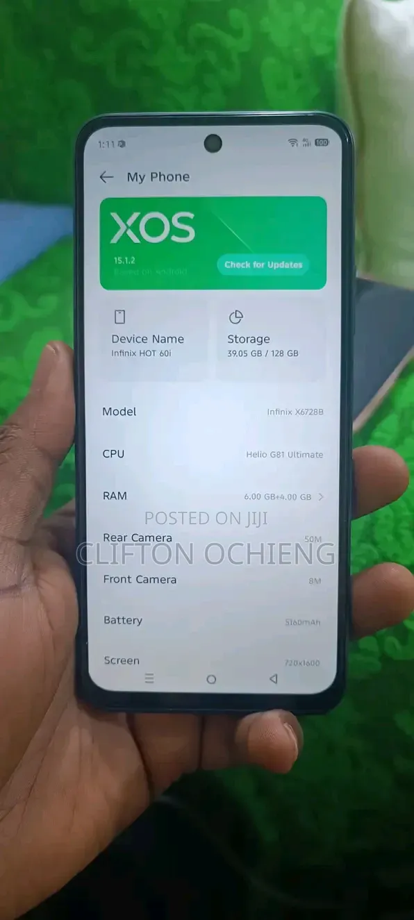 New Infinix Hot 60i 128 GB Graphite