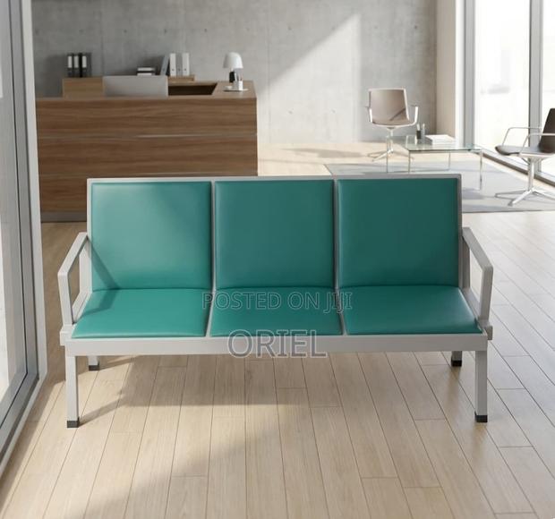 Office Bench : Green 3-Seater Waiting Bench