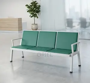 Office Bench : Green 3-Seater Waiting Bench