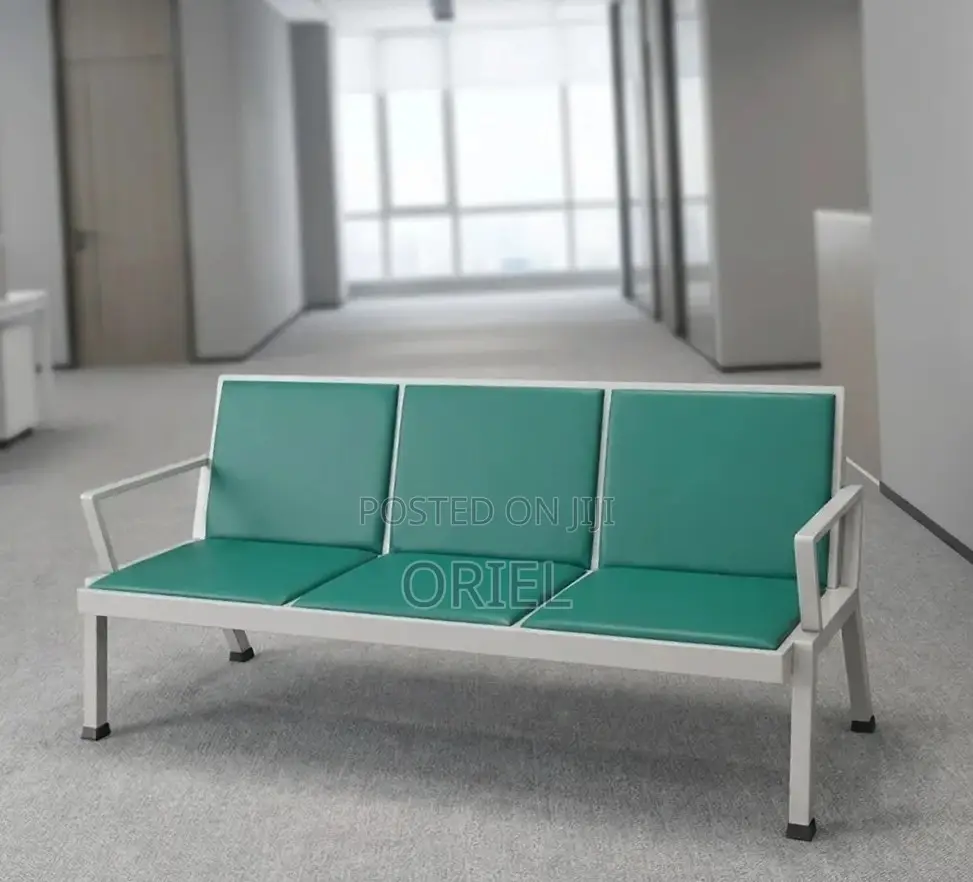 Office Bench : Green 3-Seater Waiting Bench