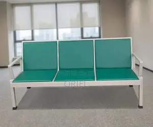 Office Bench : Green 3-Seater Waiting Bench