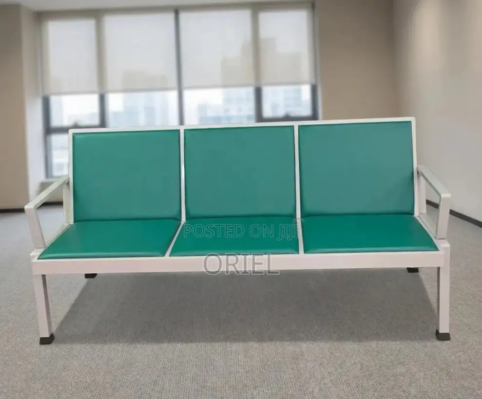 Office Bench : Green 3-Seater Waiting Bench