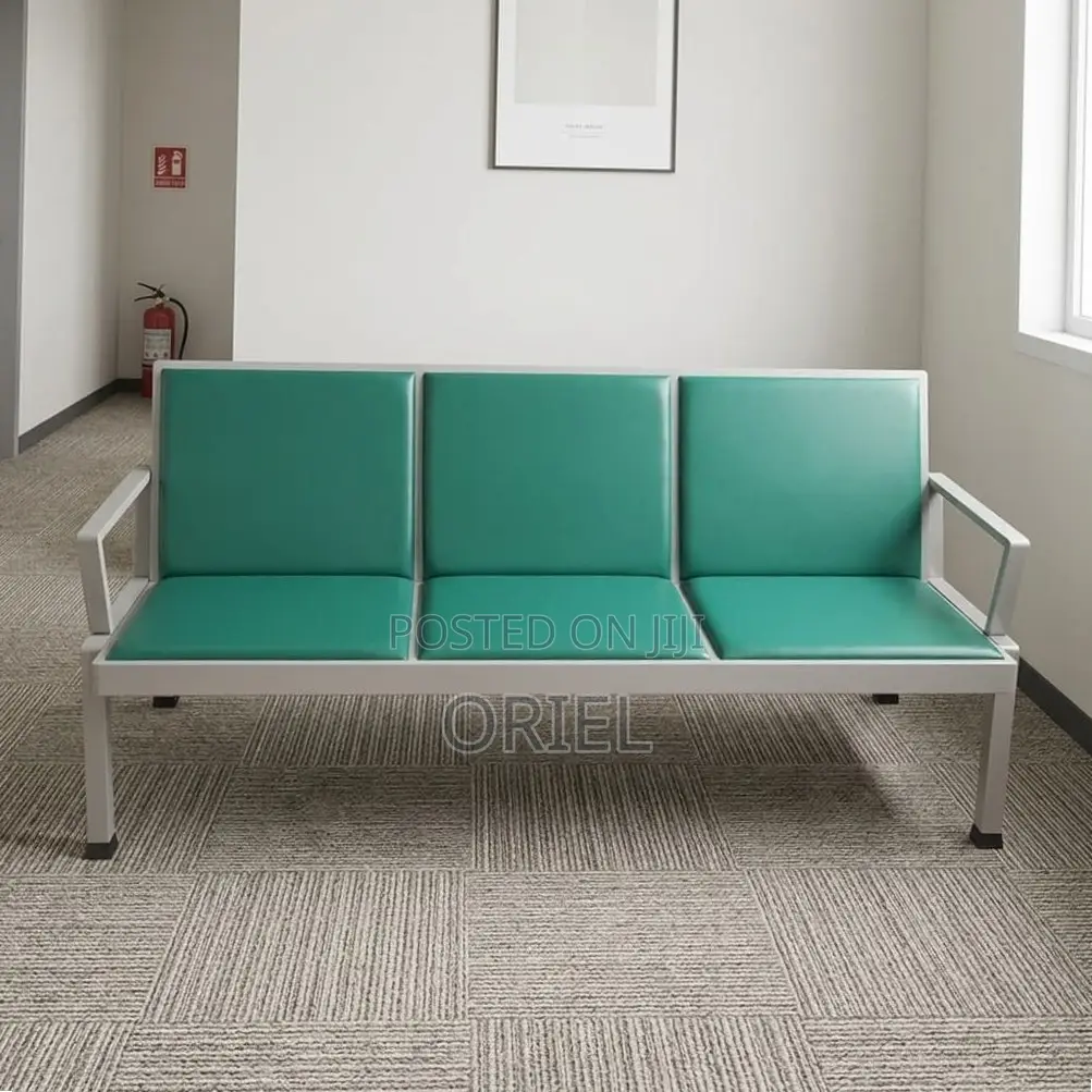 Office Bench : Green 3-Seater Waiting Bench