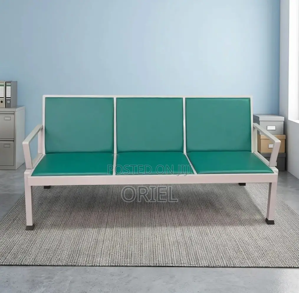 Office Bench : Green 3-Seater Waiting Bench