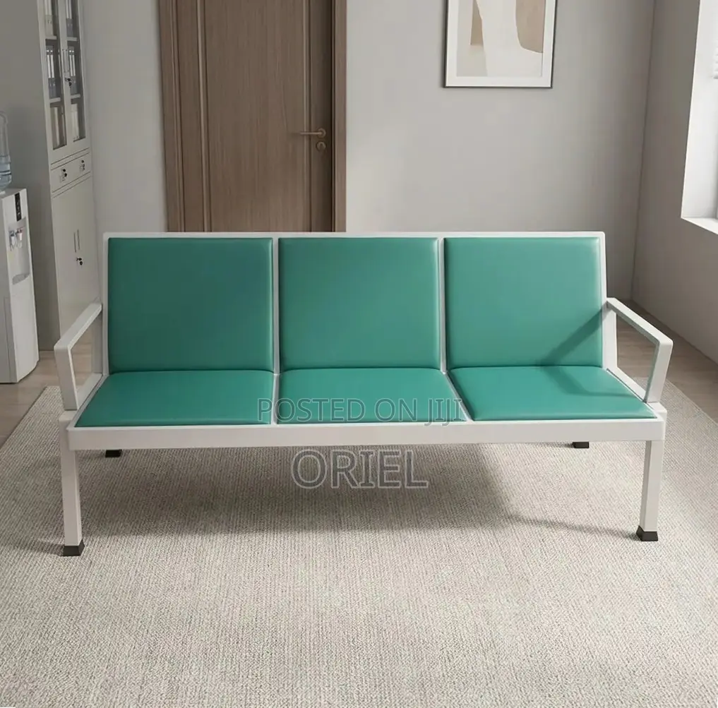 Office Bench : Green 3-Seater Waiting Bench
