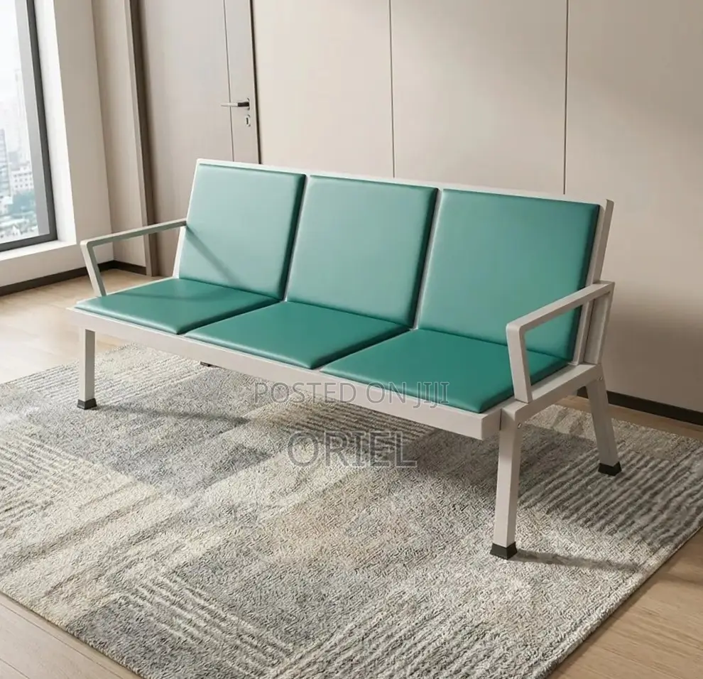 Office Bench : Green 3-Seater Waiting Bench