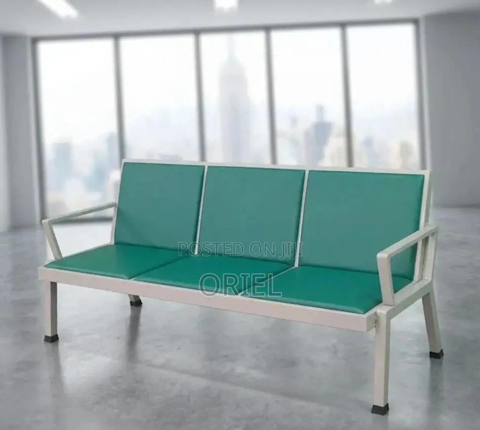 Office Bench : Green 3-Seater Waiting Bench