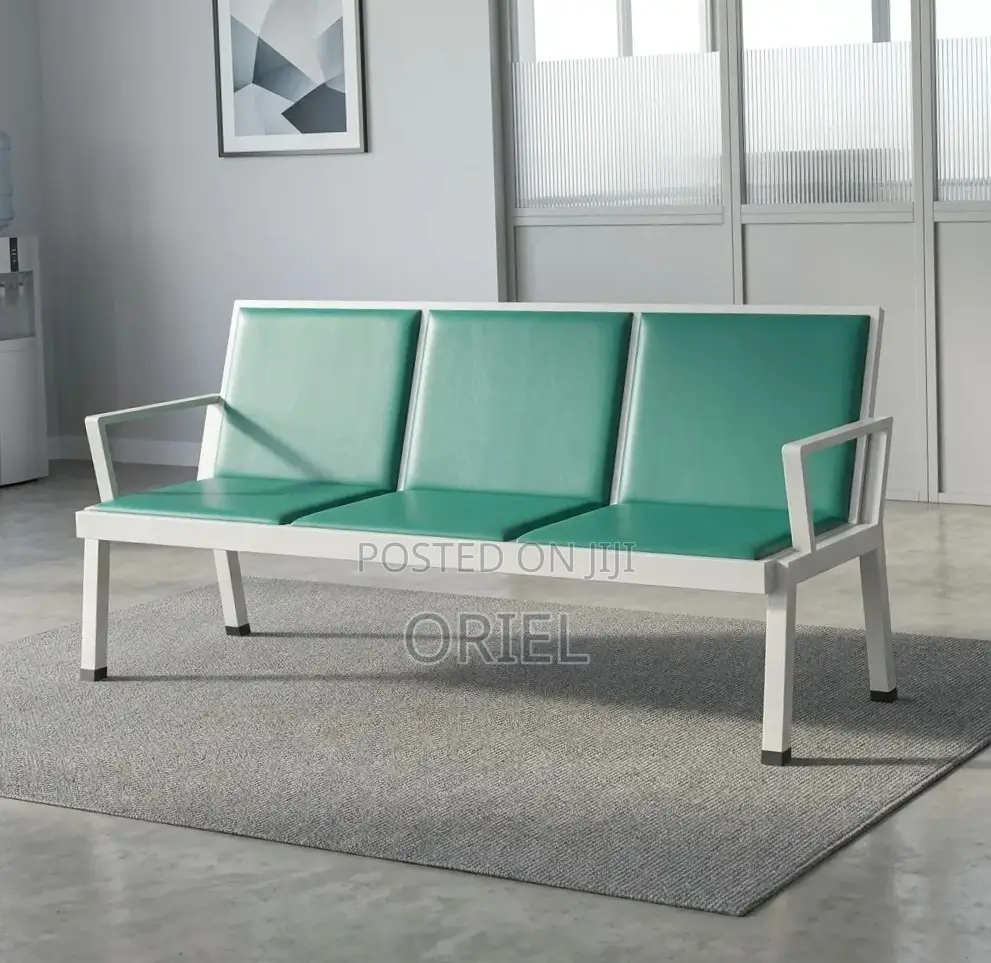 Office Bench : Green 3-Seater Waiting Bench