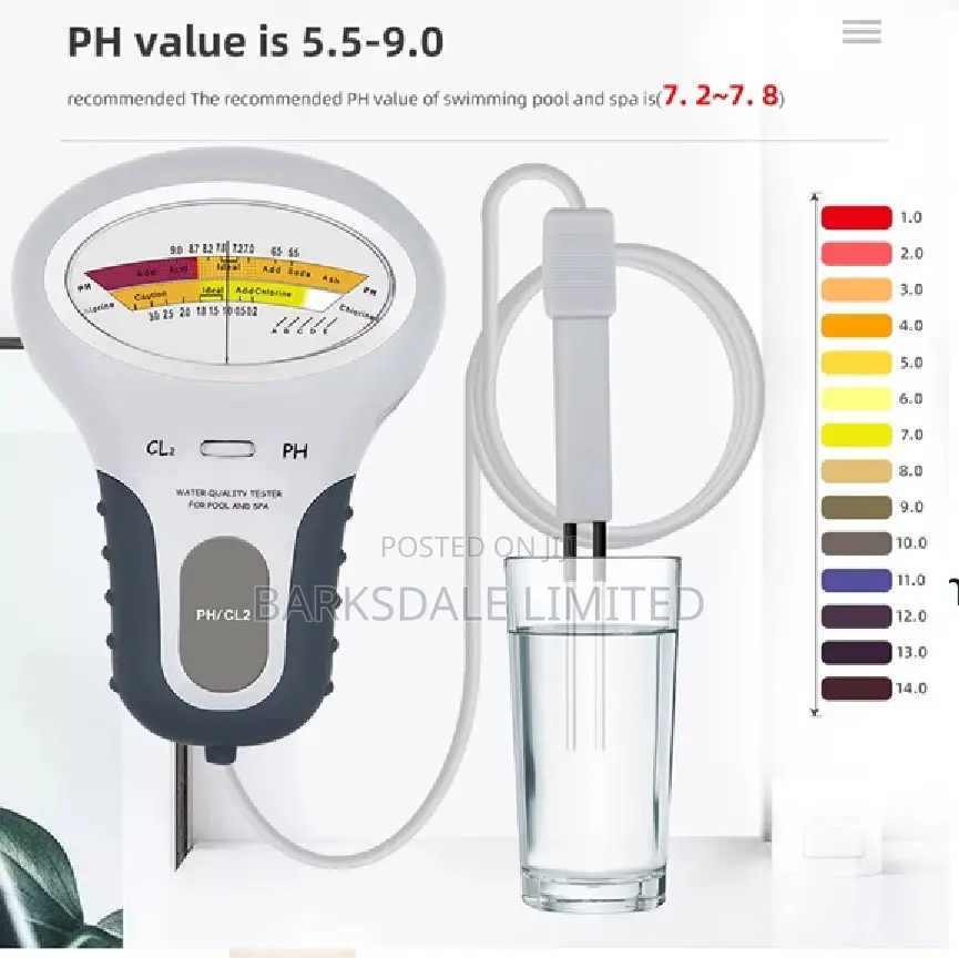 Pool Testing Water Quality Chlorine PH Meter Swimming Pool Aquarium