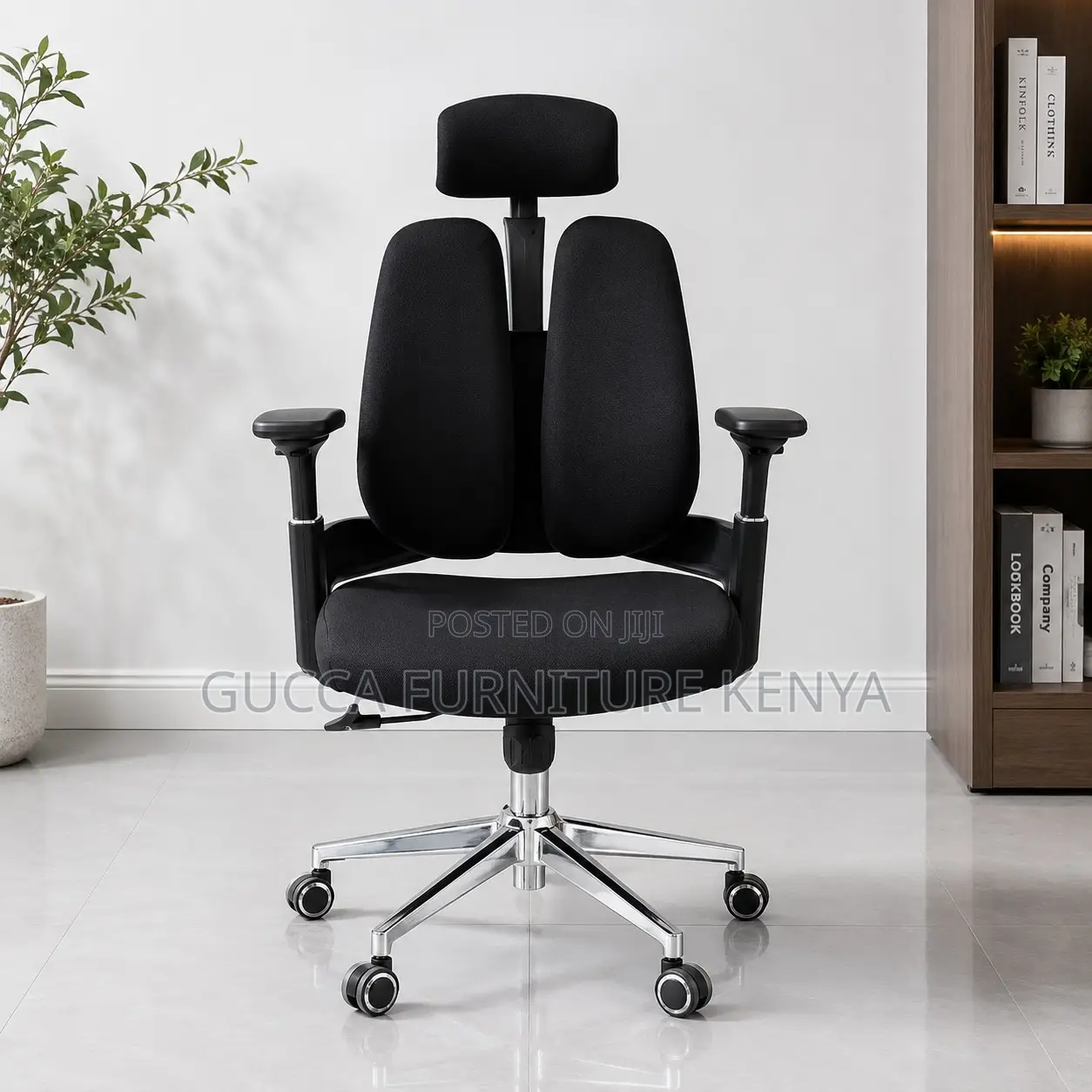 Dual Back Lumber Support Office Seat.