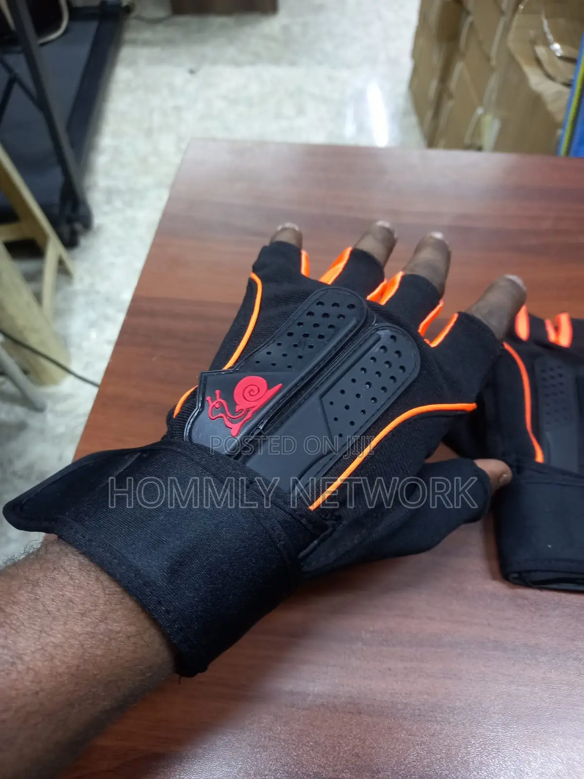 Workout Gym Gloves Pair Orange