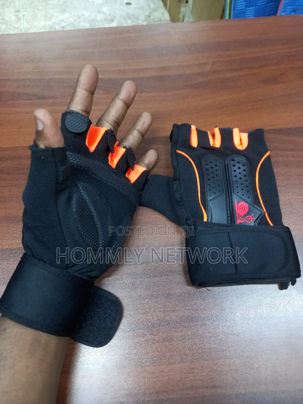 Workout Gym Gloves Pair Orange