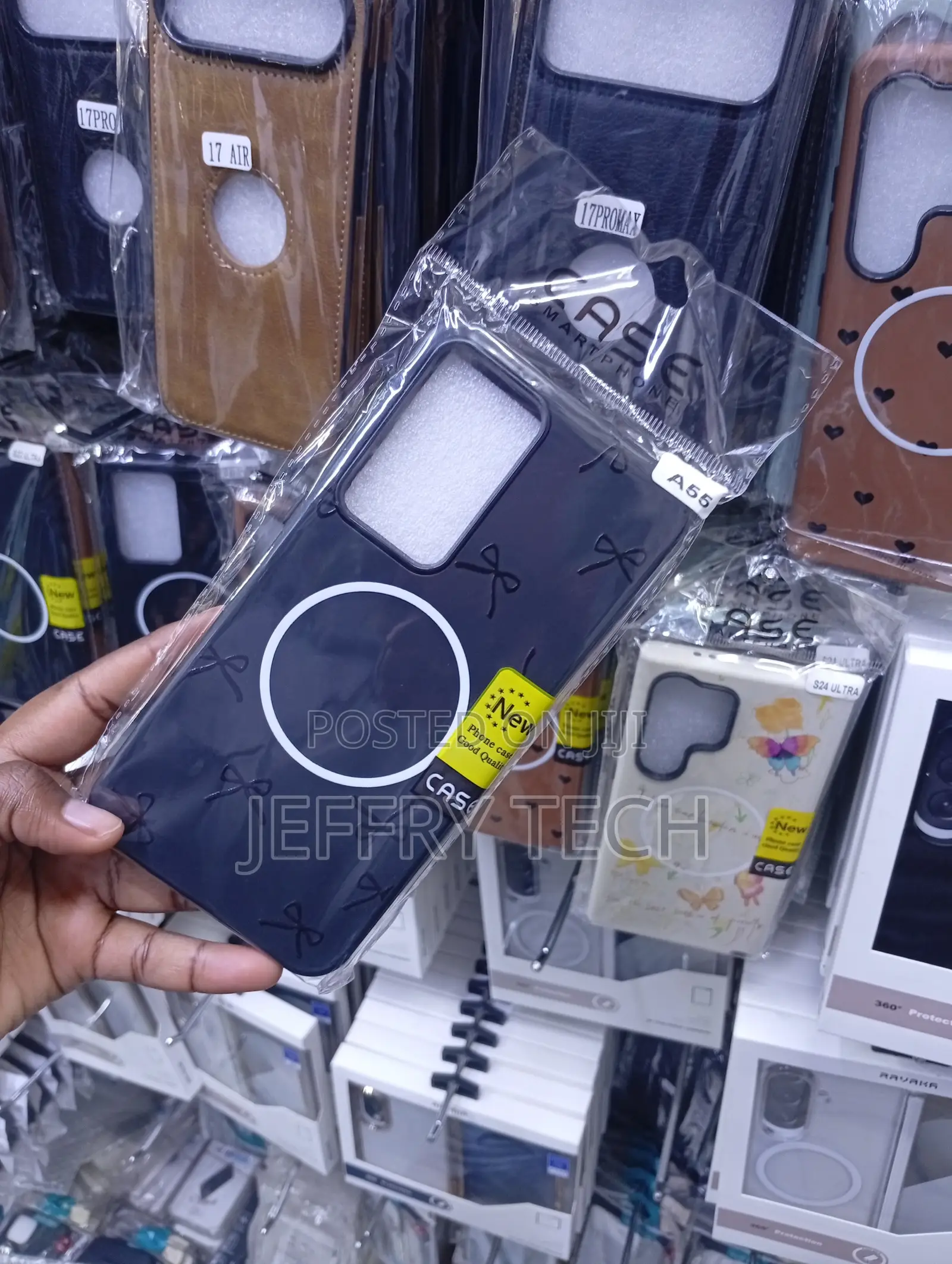 Blue MagSafe Protective Case Designed for the Samsung Galaxy A55.