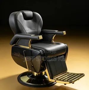 Jumbo Black Golden Big Barber Chair