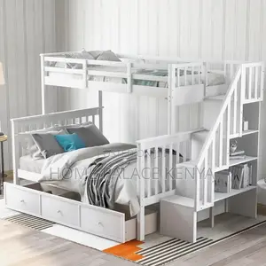 Bunk Bed; Modern Solid Wood Bunk Bed for Kids Bedroom