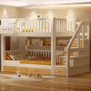 Bunk Bed; Modern Solid Wood Bunk Bed for Kids Bedroom