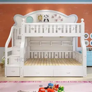Bunk Bed; Modern Solid Wood Bunk Bed for Kids Bedroom