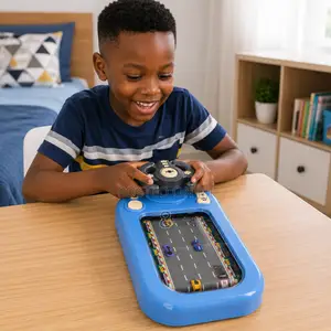 Children Racing Car Driving Game With Steering Wheel