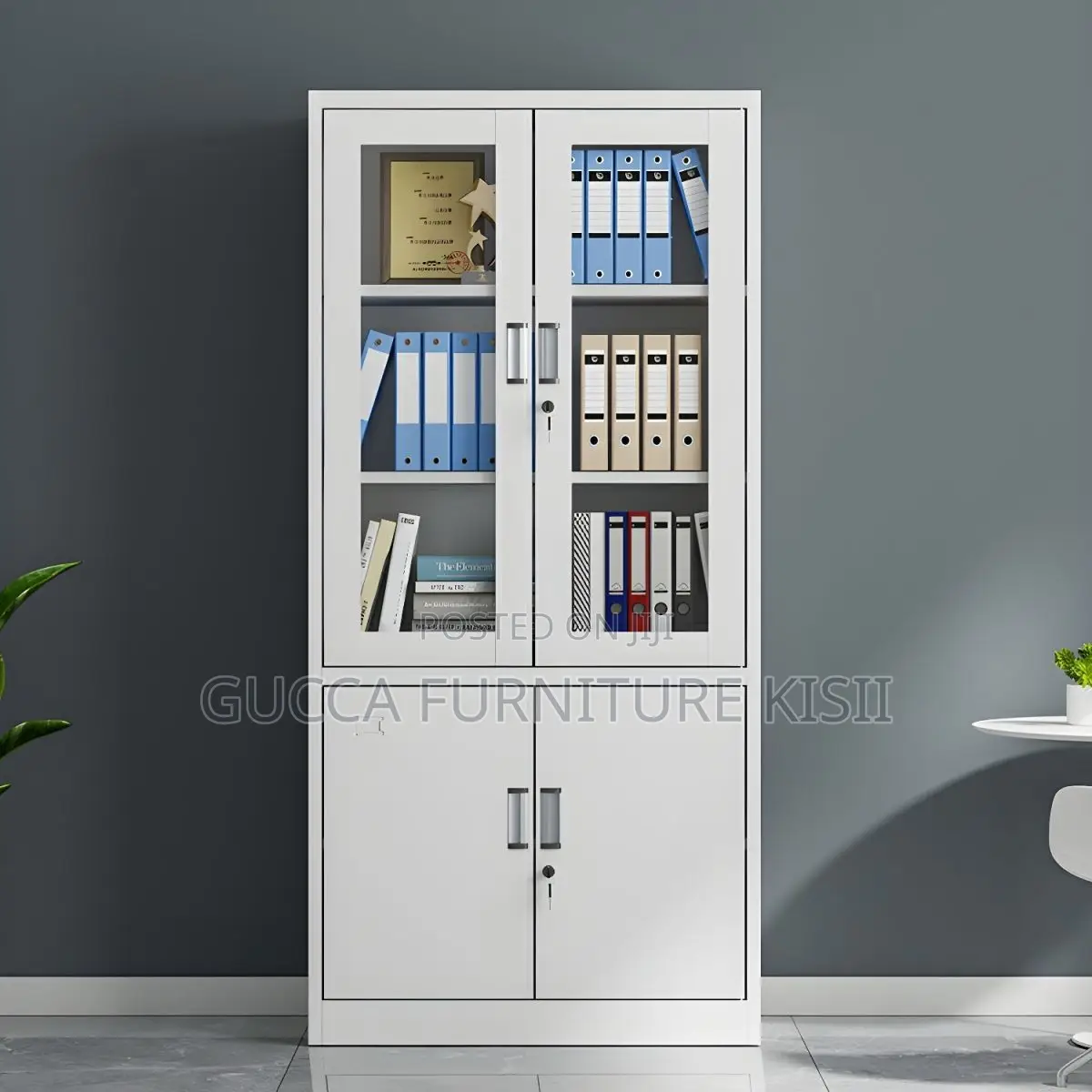 Office Cabinet; 2 Door Half Glass Filing Cabinet