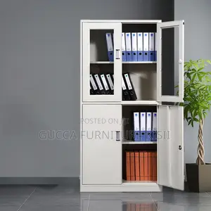 Office Cabinet; 2 Door Half Glass Filing Cabinet