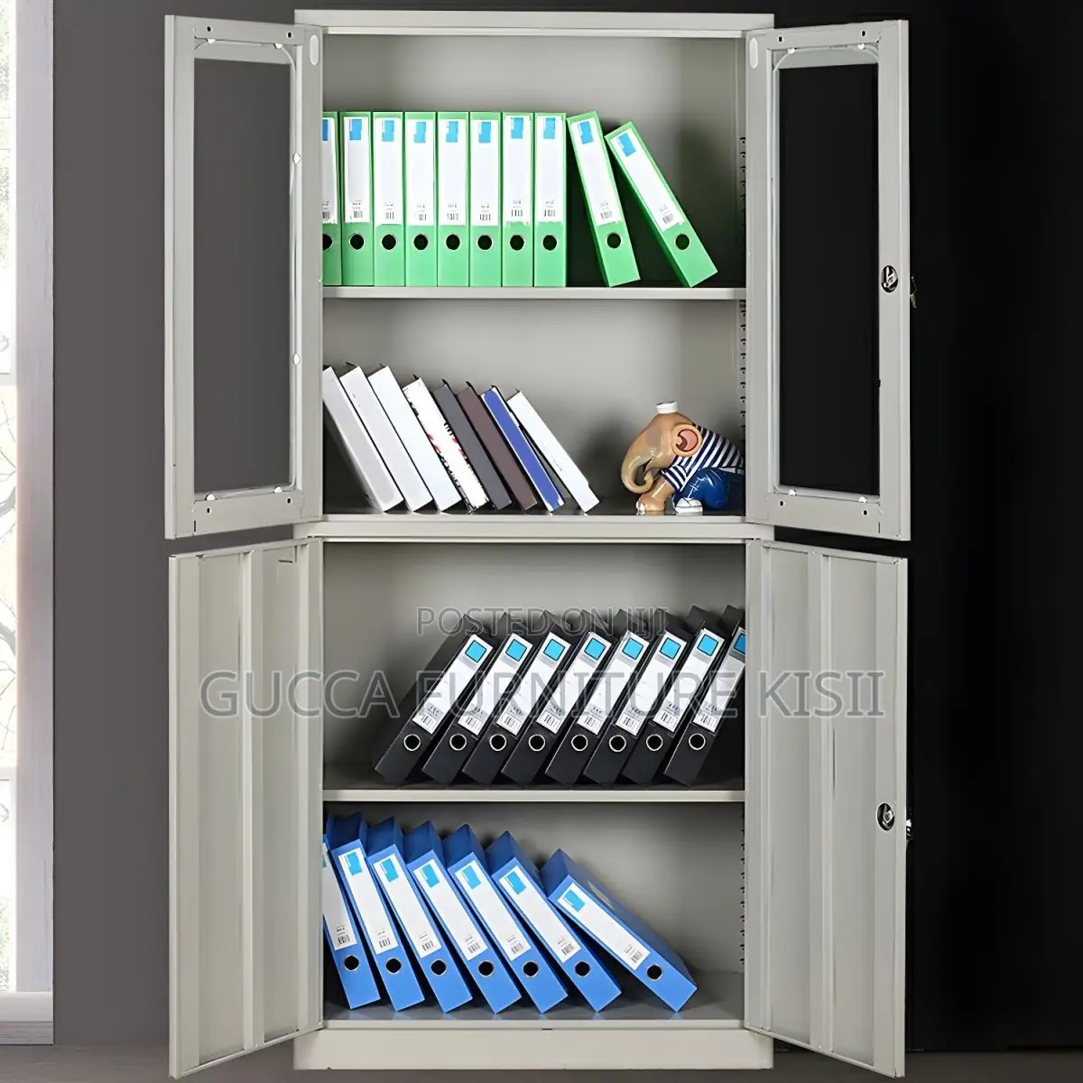 Office Cabinet; 2 Door Half Glass Filing Cabinet