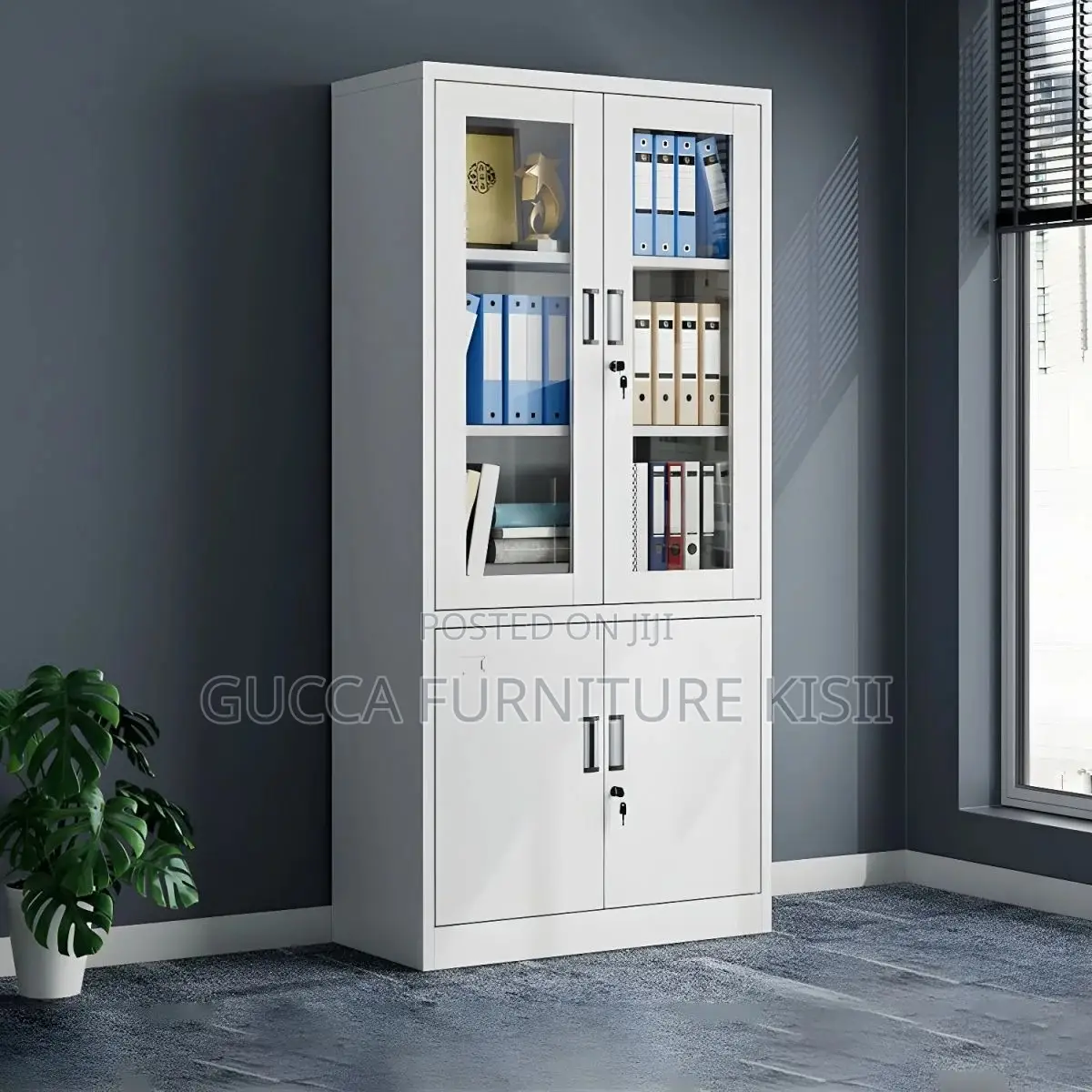 Office Cabinet; 2 Door Half Glass Filing Cabinet