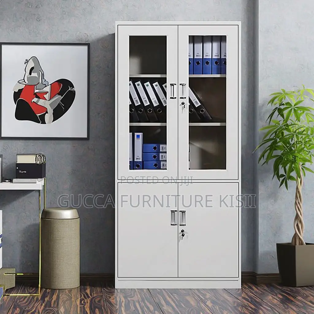 Office Cabinet; 2 Door Half Glass Filing Cabinet