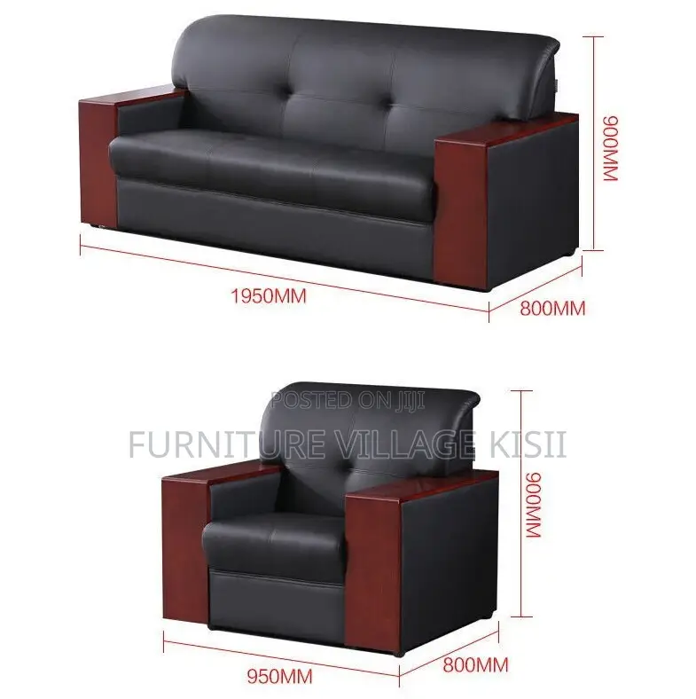Office Furniture; 5-Seater Leather Office Sofa Set