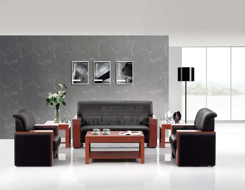 Office Furniture; 5-Seater Leather Office Sofa Set