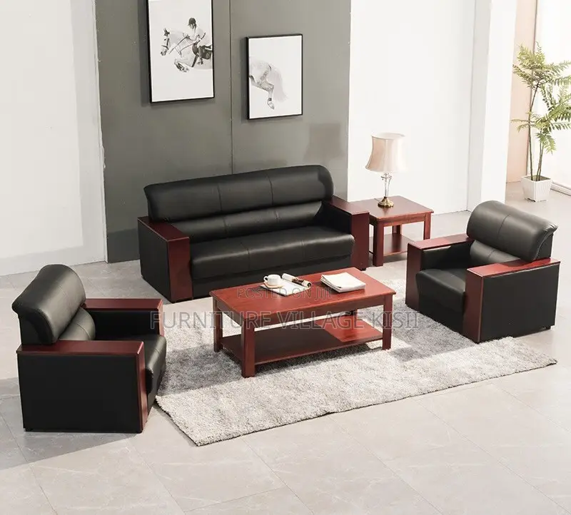 Office Furniture; 5-Seater Leather Office Sofa Set
