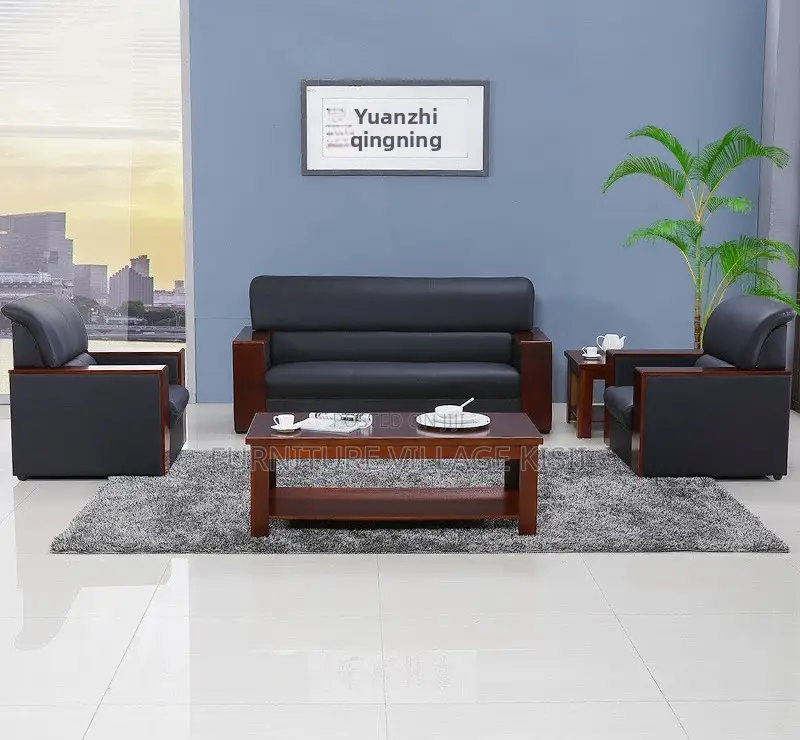 Office Furniture; 5-Seater Leather Office Sofa Set