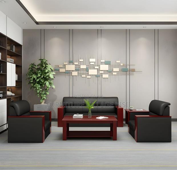 Office Furniture; 5-Seater Leather Office Sofa Set