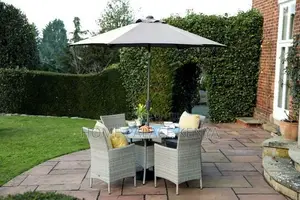 Outdoor Set; Luxury Modern Rattan Outdoor Furniture Set With Umbrella