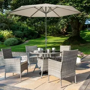 Outdoor Set; Luxury Modern Rattan Outdoor Furniture Set With Umbrella