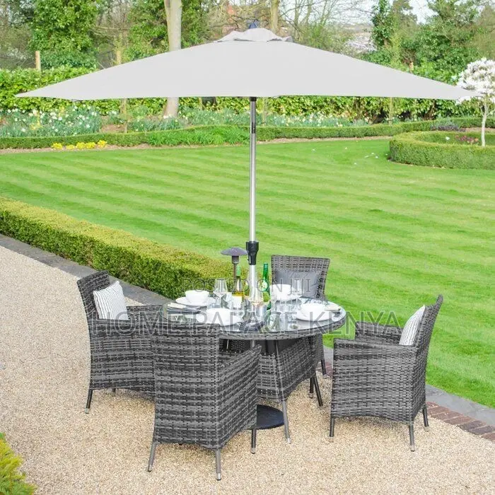Outdoor Set; Luxury Modern Rattan Outdoor Furniture Set With Umbrella