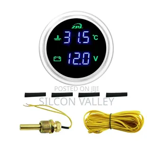 Car Digital Temperature Gauge With Voltage Display for 12-24v