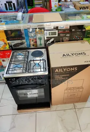 Ailyons 50×55 Free Standing Cooker – 1+3 Gas Electric
