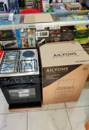 Ailyons 50×55 Free Standing Cooker – 1+3 Gas Electric