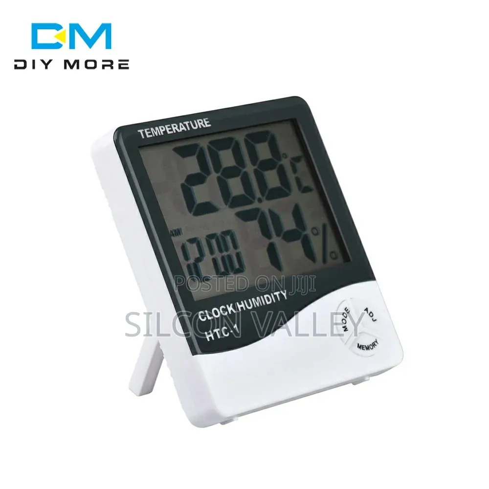 Hygrometer and Temperature With Clock Htc1